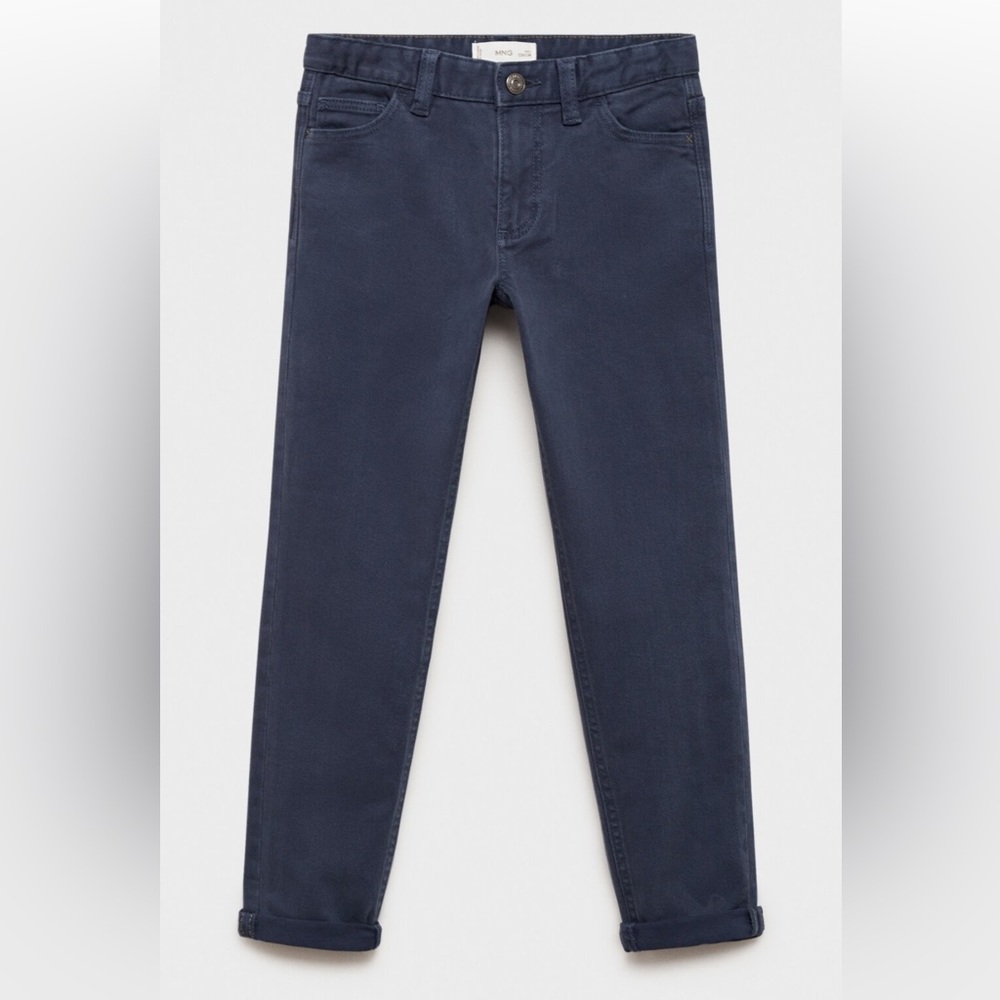NWT Mango Boy’s Straight-Fit Cotton Trousers Color: Dark Navy Size: 10